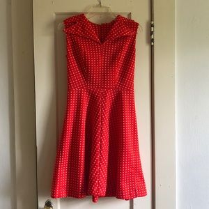 Vintage red and white diamond dot dress